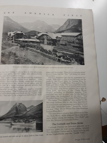 1928 Glacier National Park Travel Guide/ Brochure w/ Hand Tinted Pictures - Picture 5 of 10