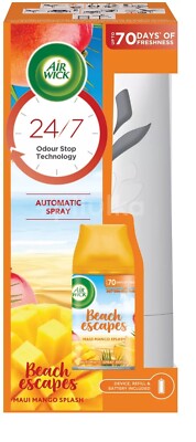 2x Airwick FreshmaticMax Starter Set-Halter+Refill''Beach Escape Moui Mango''250ml