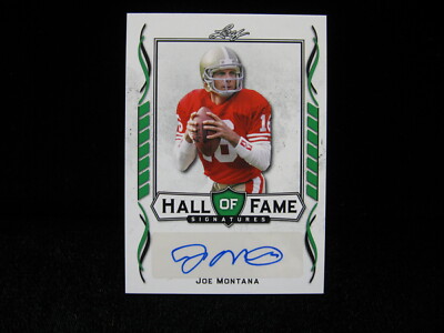 2021 Joe Montana 49ers Autograph ''GREEN'' Leaf Hall of Fame  #HOF-JMI