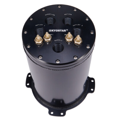 Aluminum 044 Twin Dual Fuel Pump Billet Y Block Surge Tank Adapter 8AN 10ORB Sil Aluminum 044 Twin Dual Fuel Pump Billet Y Block Surge Tank Adapter 8AN 10ORB Sil