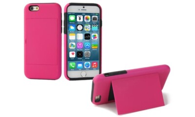 Hot Pink Wallet Case mit Ständer für iPhone 6/6S - schlank, robust, stilvoll