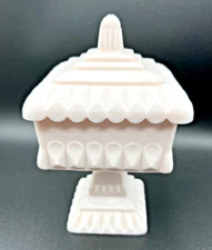 Pristine Westmoreland Glass ~ Pink ~ Cake Box Candy Dish w/ Lid ~ 6 1/4" h