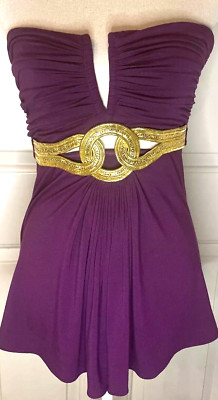 Sky Brand M Plum Ruched Peek-a-Boo Strapless Top-NWOT-Medium