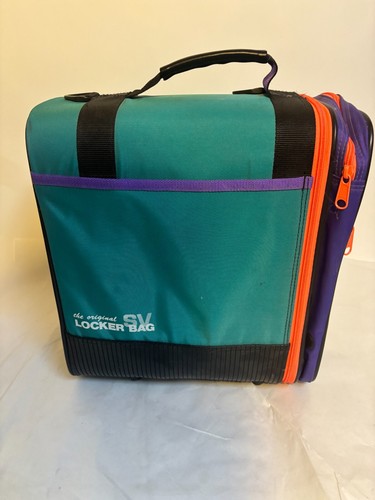 90s Ogio Locker Bag SV International - Teal w Purple & Pink w/Shoulder Strap.