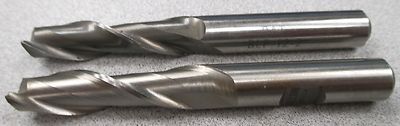 Lot of 2 Weldon End Mill Cuttter, 3/8'', HS, CAT, BLF 12-2, 2 FL