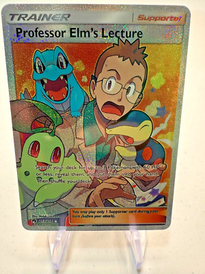 Custom Made Professor Elm's Lecture 213/214 Pokemon Full Art High Quality NM