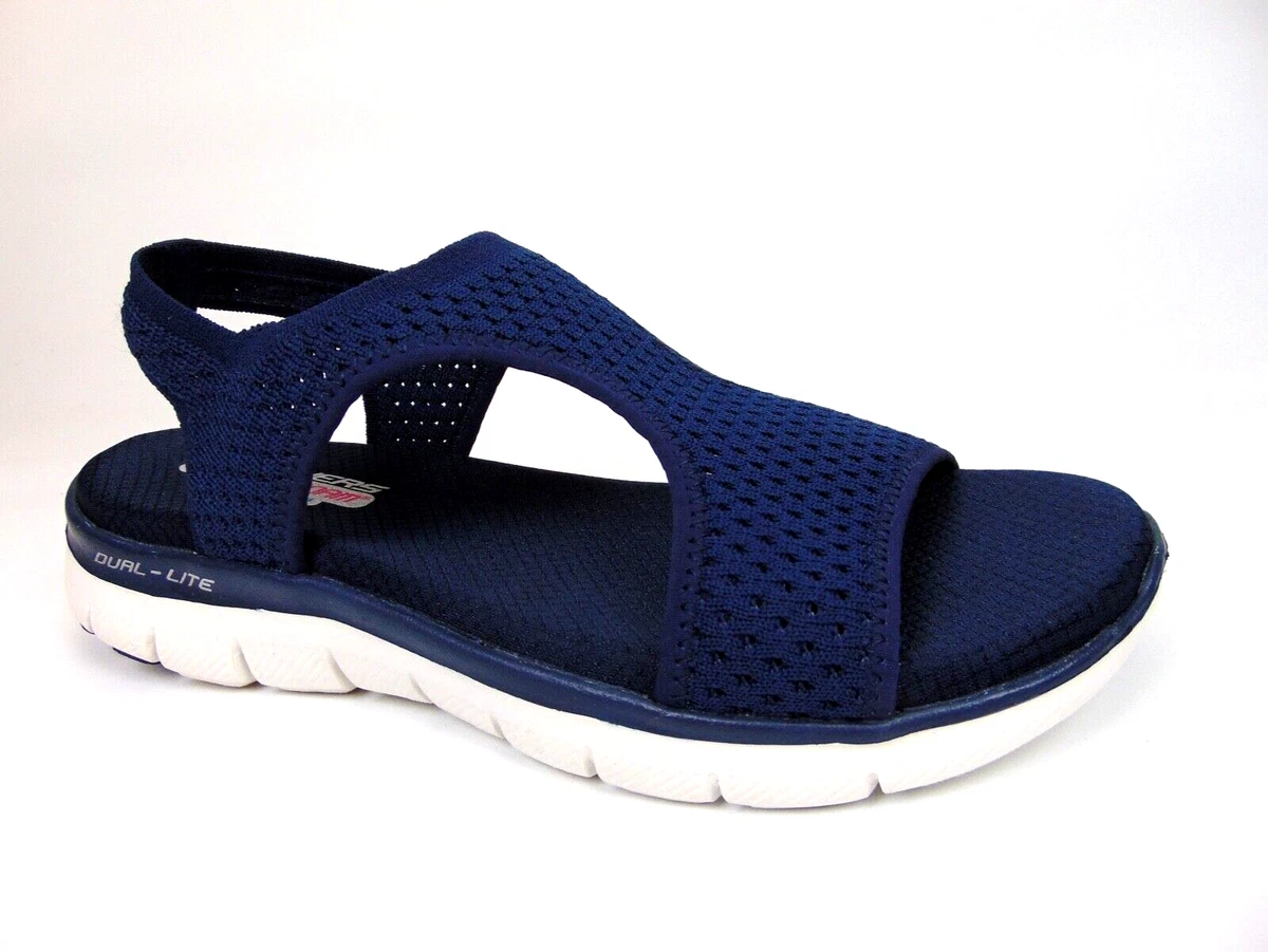 problema Recientemente Torpe Skechers Flex Appeal 2.0 Deja Vu Sling Back Sandals Women Size 9.0 M, Navy  27806 | eBay