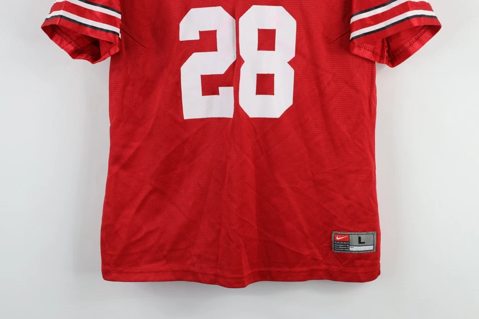 Camiseta de fútbol vintage Nike para mujer grande envejecida de la Universidad Estatal de Ohio roja Foto 3 de 4