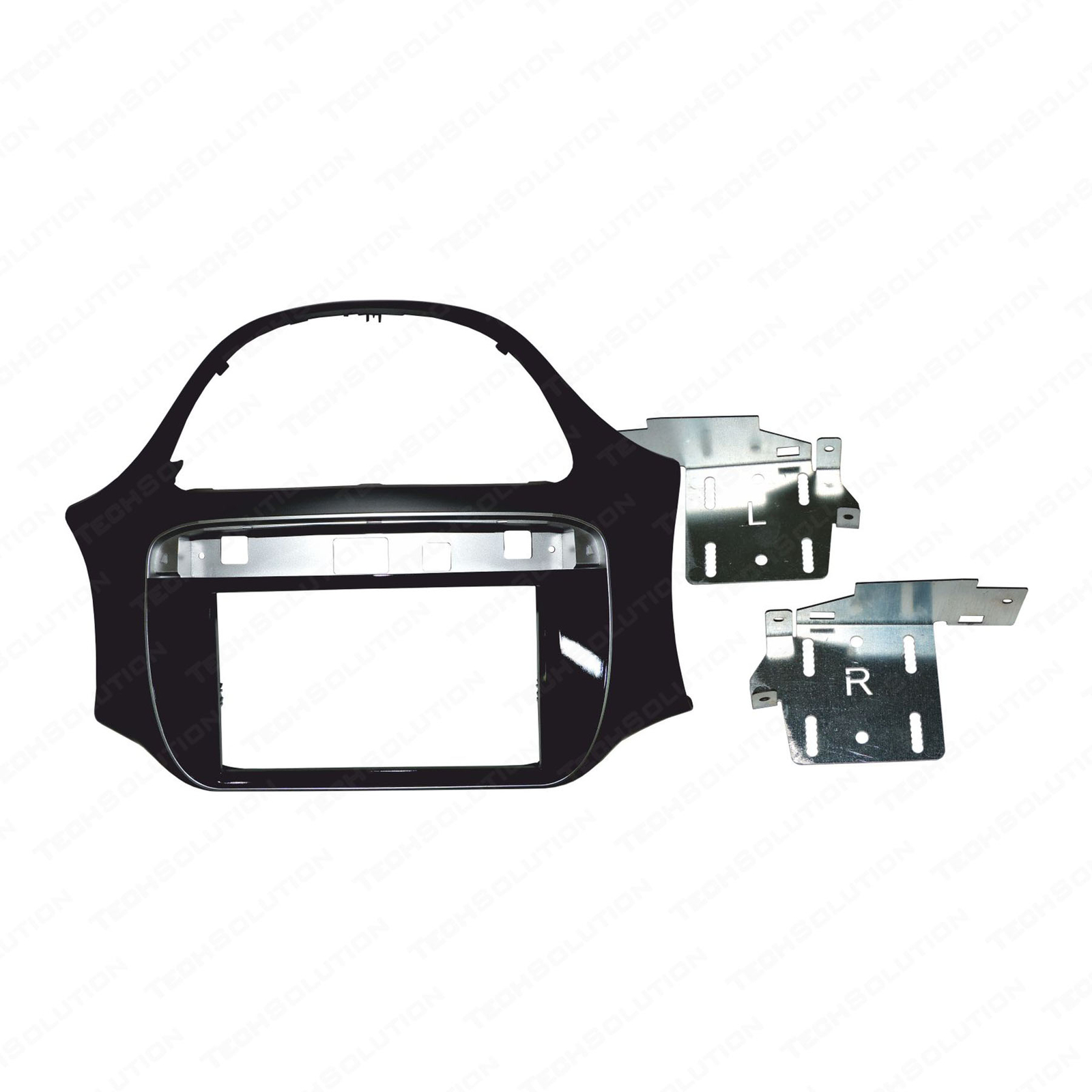 Mascherina 2 DIN Nero Lucido Fiat Punto 12> Punto Evo Kit Monitor