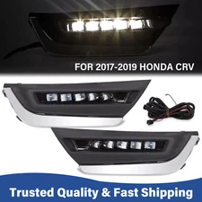 LED DRL Daytime Running Fog Lamp Lights w/Brackets For Honda CRV CR-V 2017-2019
