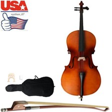 US Professional 4/4 Acoustic Cello Maple Spruce Top Adults With Case Bow Rosin