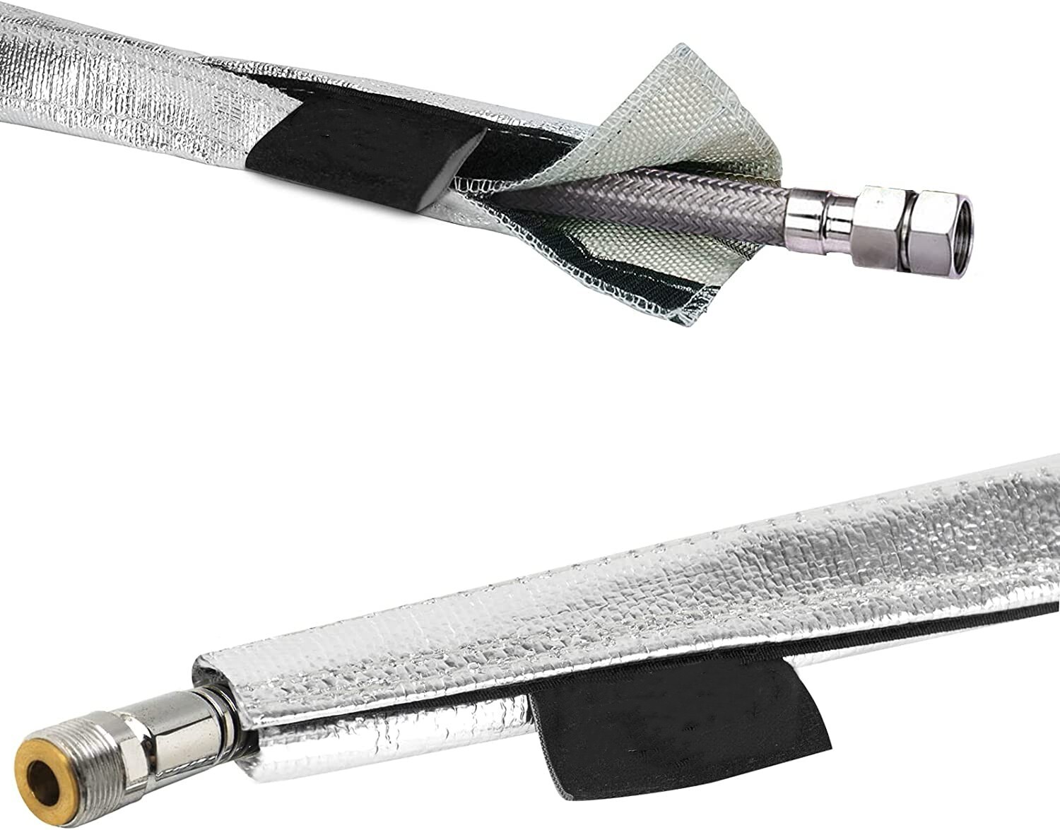 Metallic Heat Shield Sleeve 1/2" 10Ft Insulated Wire Hose Cover Wrap Loom Tube