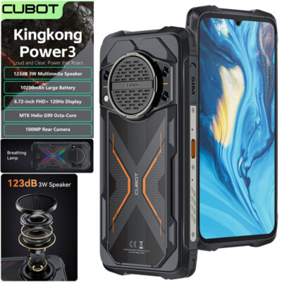 4G Cubot Power 3 Rugged Phone Android 14 Mobile Waterproof Big Speaker Outdoor