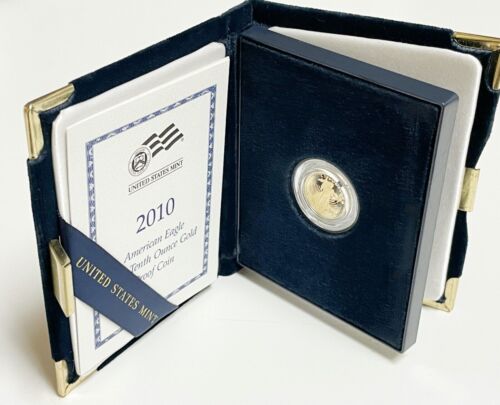 2010-W 1/10e oz épreuve American Gold Eagle boîte toute originale et COA comme neuf - Photo 1/7