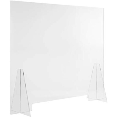 Sneeze Guard Acrylic Shield Barrier - 36''W x 30''H Durable Plastic Shield Desk