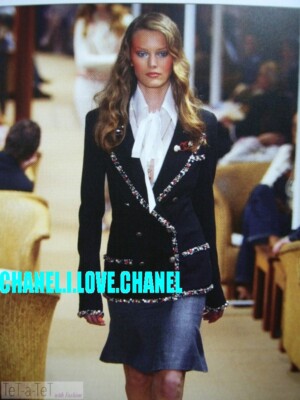 CHANEL 05C COTTON VOILE VINTAGE SLEEVELESS BOW SHIRT BLOUSE TOP,40,NEW,RARE