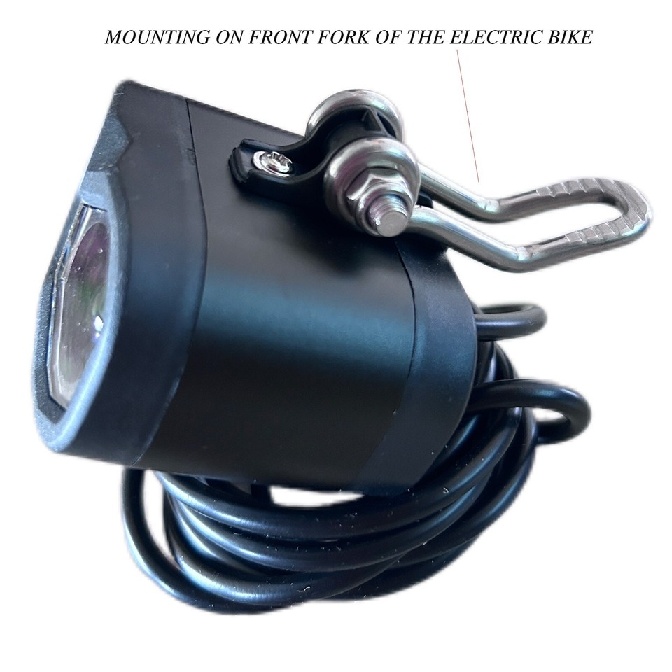 Electric Bike Headlight Horn 2-in-1 36V 48V Front Light 3 Male Pin ...