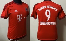 ADIDAS MAGLIA BAYERN # 9 LEVANDOWSKI 1 ^ HOME 2015 2016 TG. SMALL 