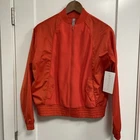 全新 女式 Athleta Zion Microfleece 全拉链夹克 红色 橙色 尺寸 XS 有缺陷