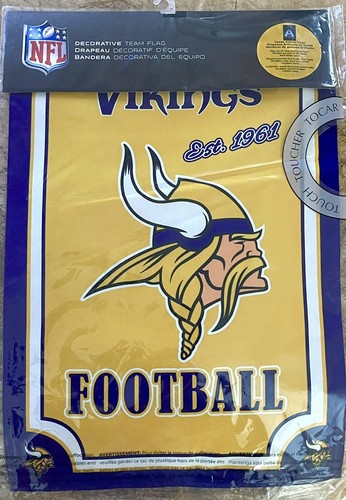 Minnesota Vikings Evergreen Wildleder GLITZER Garten Flagge 12,5”x18” NFL Football