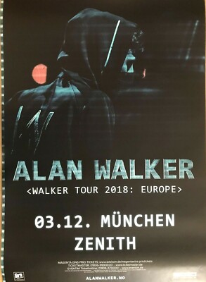 ALAN WALKER  2018 MÜNCHEN - orig. Concert Poster - Konzert Plakat - DIN A1
