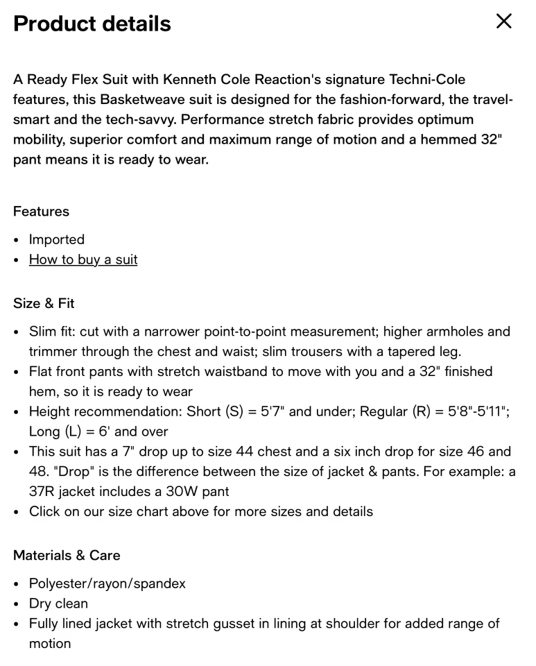 $395 NUEVO KENNETH COLE Para Hombres 40L Gris Claro Delgado 2 Piezas Traje con Pantalones de Vestir 33x33 Foto 2 de 2