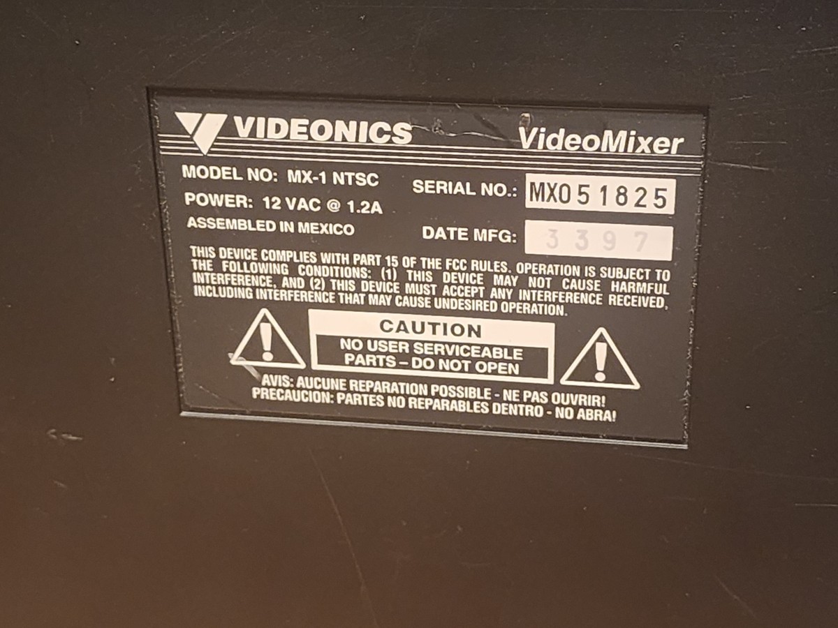Vintage Videonics MX1 NTSC Digital Video Mixer Switcher VideoMixer