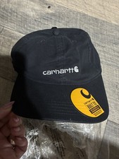 Carhartt Black Hat One Size Fits All Adjustable Baseball Cap Canvas Embroidered