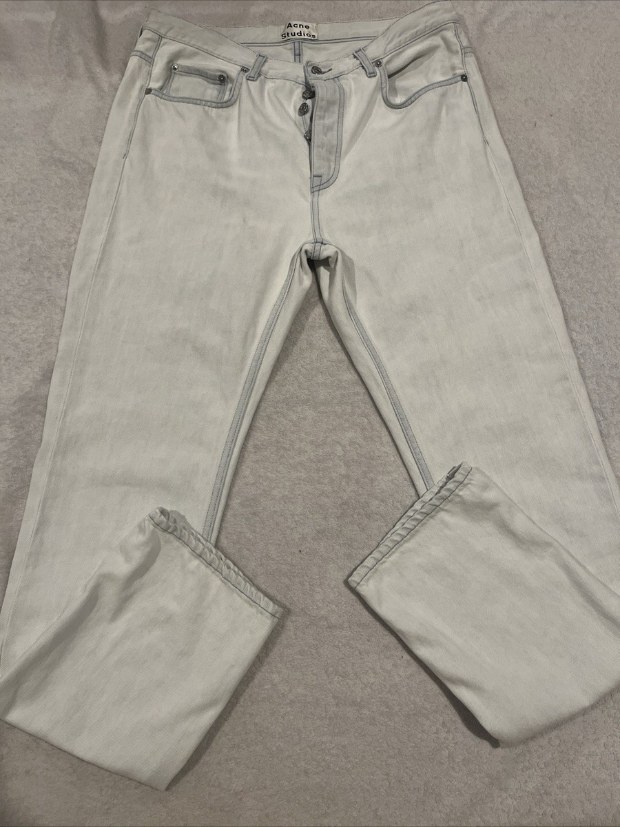 Acne Studios Van Bleached Blue Button Fly Jeans 33/34 Made In