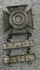 Early 1900s US Army Sharpshooter Badge with Rifle-B and Pistol Bars