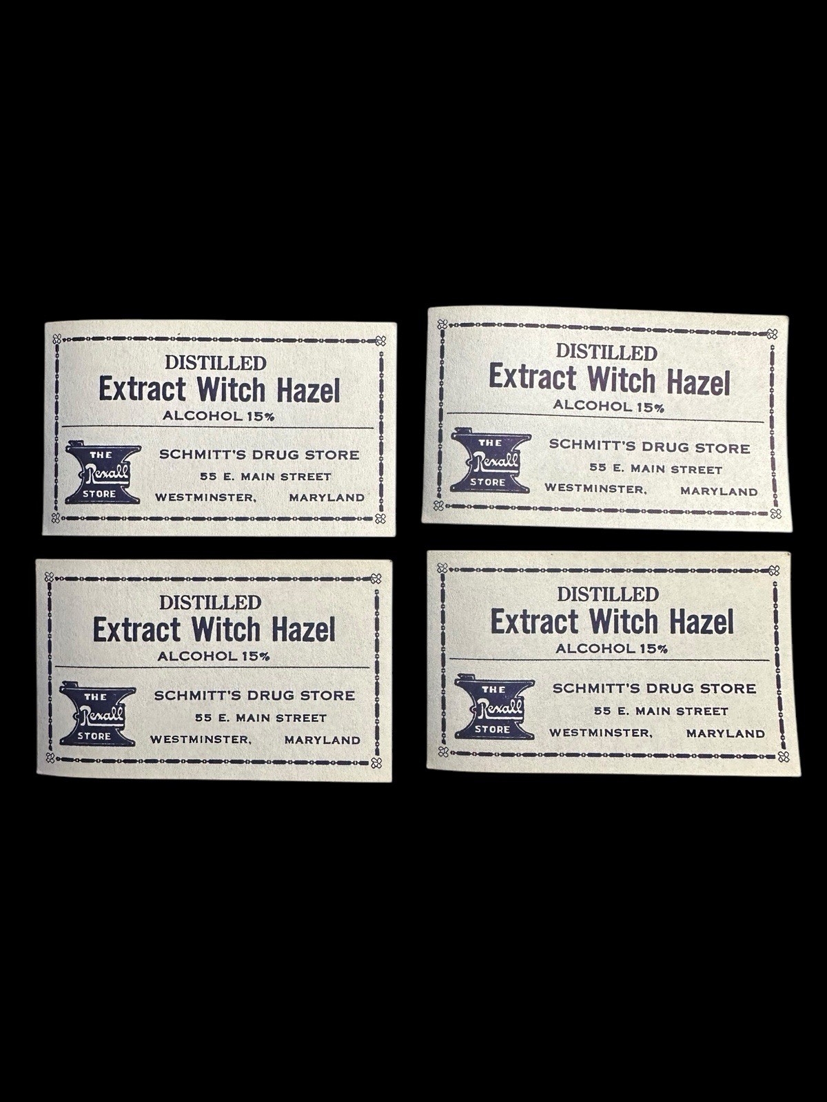Lot of 4 Vintage 1900s Unused Apothecary Bottle Labels Extract