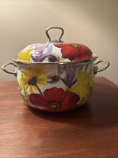 Pioneer Woman 4 Quart FLORAL GARDEN Enameled Stock Pot Iris Poppy Daffodil Daisy