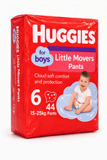 Huggies Little Movers Pants Size 6 (15-25kg) 44 Diapers Pull Up Boys New