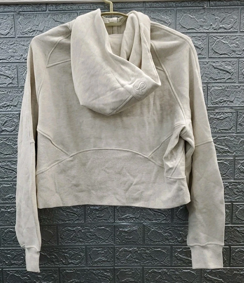 OFF WHITE Nuova felpa Lululemon Scuba oversize full zip con tasche bianco opale taglia XL XXL