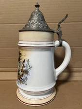 Very Vintage German Lithophane  Beer Stein, Nice, 8 1/2" Tall