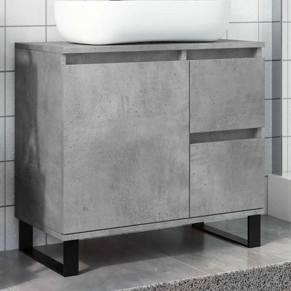 Waschbeckenunterschrank Betongrau 65X33X60 Cm Holzwerkstoff-image
