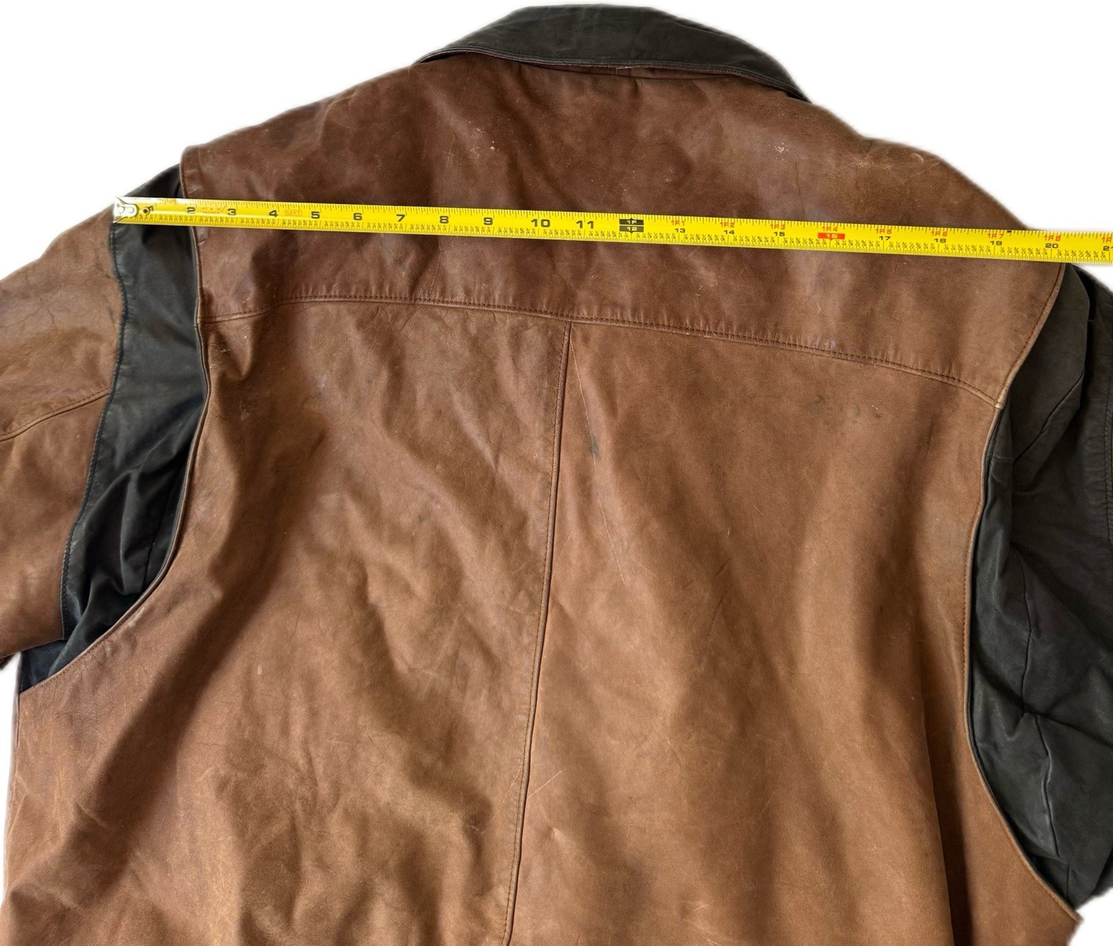 VTG Clipper Mist London Town Men’s Brown w/black Accents Leather Jacket SZ XL 