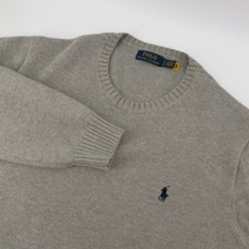 Polo Ralph Lauren Men Gray Crew Neck Long Sleeve Sweater XL Cotton Blend