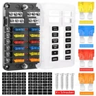 12-Way Blade Box Fuse Block Marine FuseBox Auto Holder 12V Bus Bar 32V Car Kit