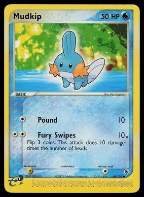 Mudkip 60/109 Common Ruby & Sapphire Pokemon Near Mint
