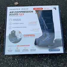Sharper Image Air Compression Boots Flex Leg Recovery System Large/XLarge Blue 