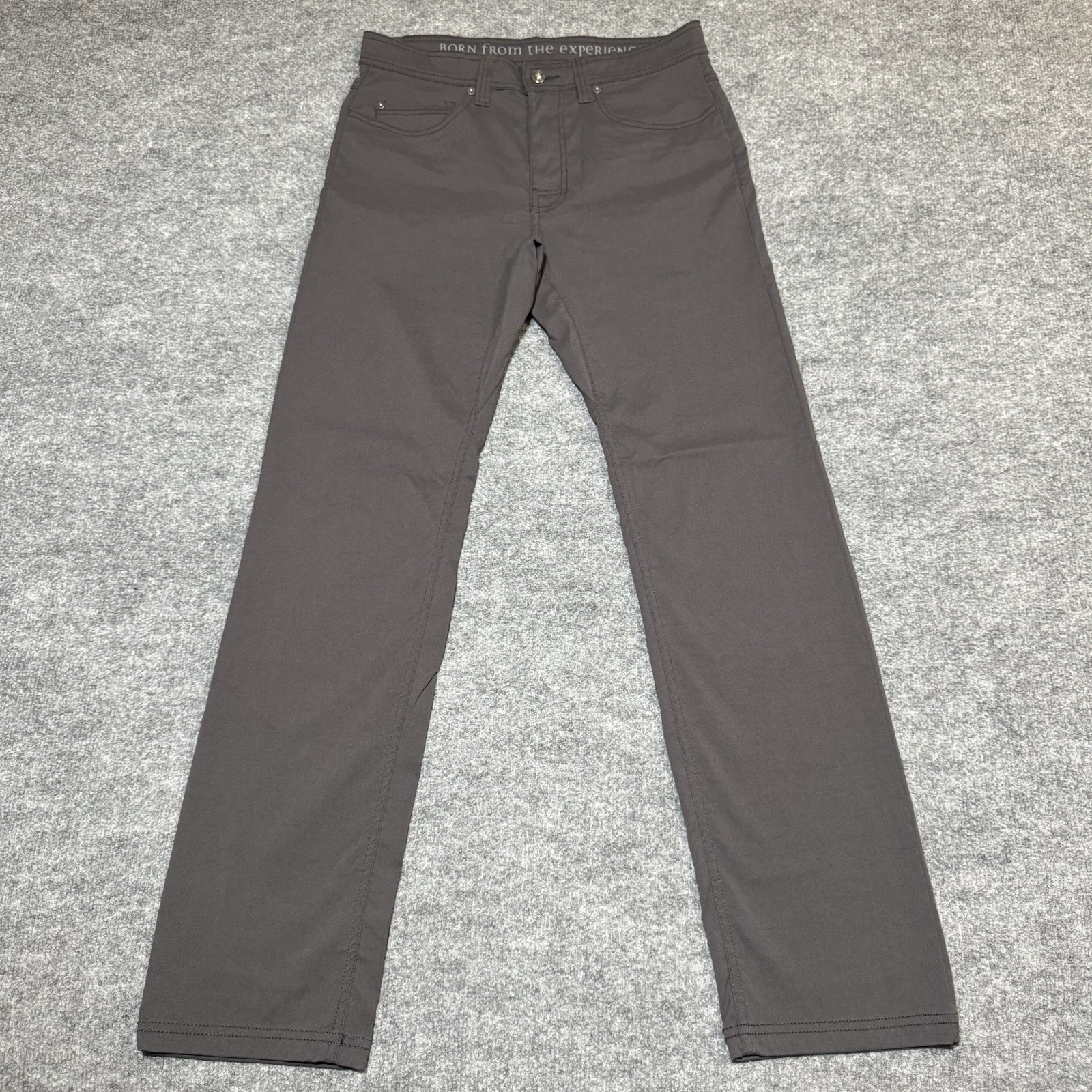 Prana Brion Pant Mens 30x32 Slim Fit Dark Gray Outdoors Hiking Trail 5 Pocket
