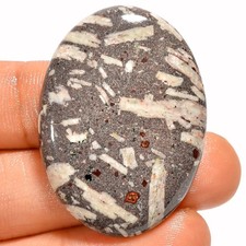 Natural Chinese Writing Jasper Oval Cabochon Gemstone 53.5 Ct 38X28X5 mm A-37004