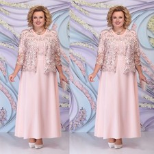 Plis Size Mother of The Bride Dresses Blush Pink Chiffon Wedding Evening Gowns