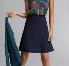 Cabi Dark Navy Knit High Waist Unlined A-line Skirt Size Medium