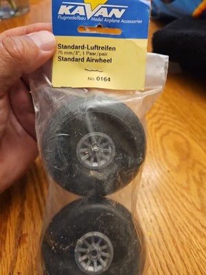 Kavan Air Wheels RC Air Plane wheels 75mm-3'' W Germany NOS