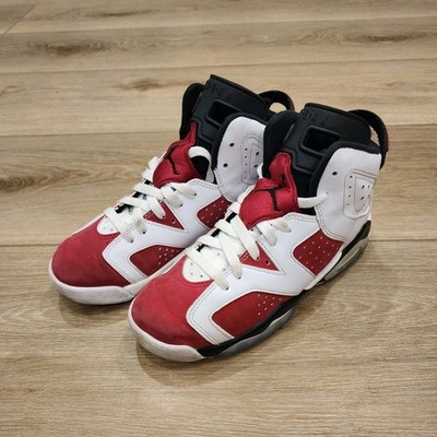 Jordan Air Jordan 6 Red White Black High Top Sneakers Carmines Size 5Y