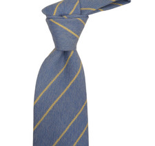  190 NWOT Paglia Blue  Beige Stripe 100 Cashmere Neck Tie Handmade Italy 3.6W