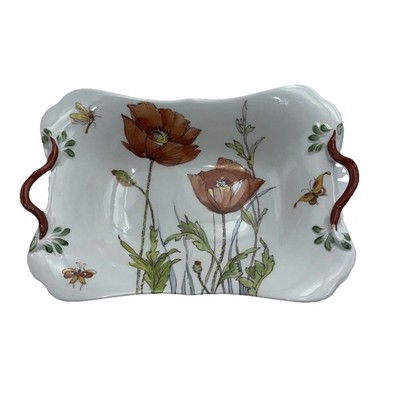 Mottahedeh Dish Rectangular Bowl Ancap Ice Poppy Sona Verona Italy