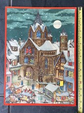 WOW 1967 Vintage Advent Calendar Old Village Market German Joseph Mueller Xmas
